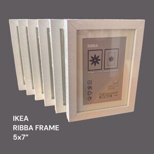 Lot of 6 IKEA RIBBA Picture Frames White 5x7 Shadow Box w/ Mat